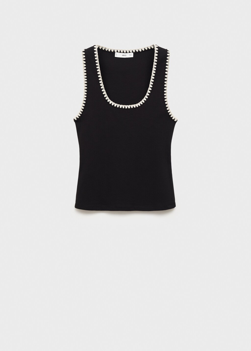 Low-cut top with contrasting trim - Black