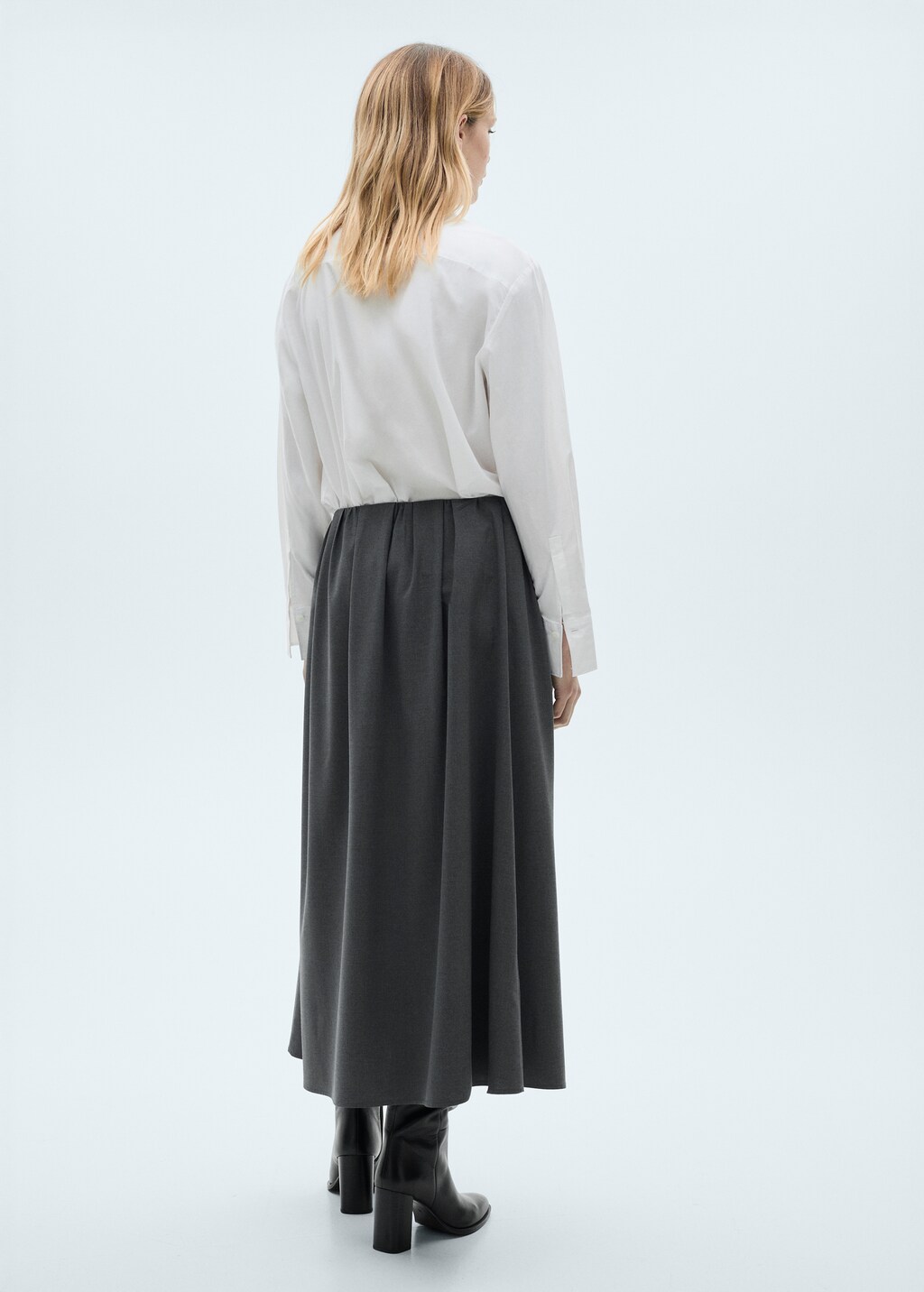 A-line pleated skirt - Grey