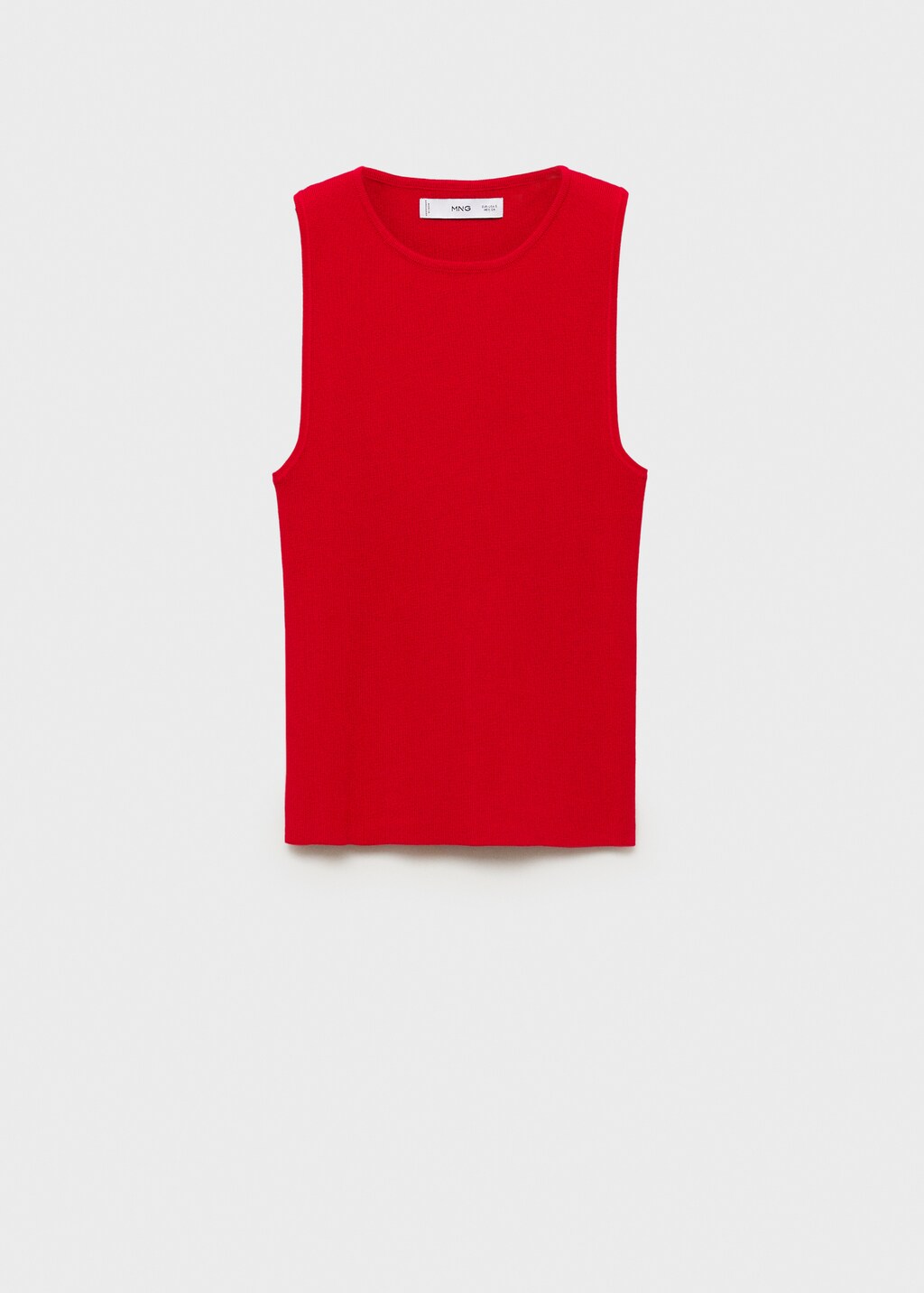 Sleeveless fitted knitted top - Black