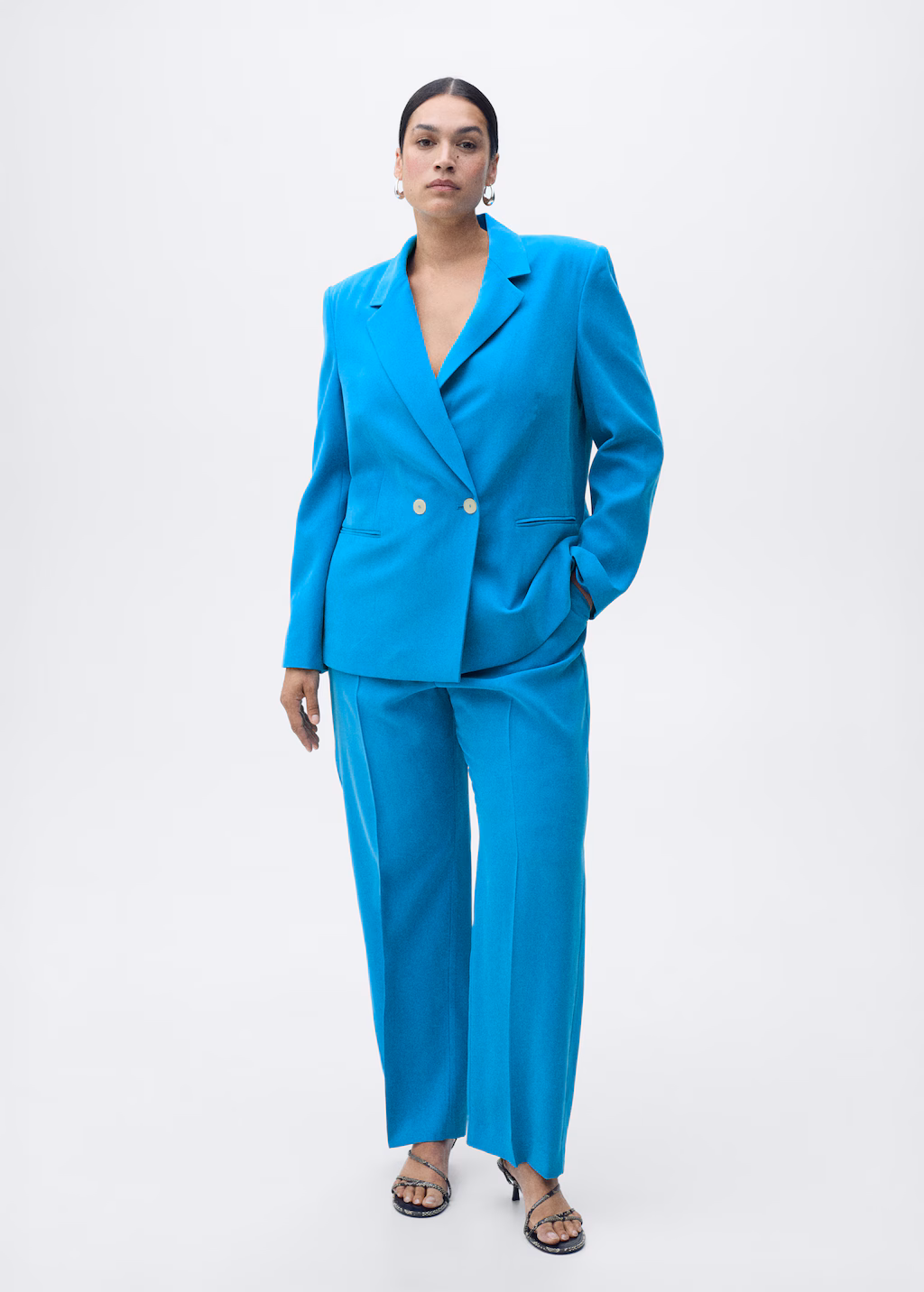 Straight-fit suit jacket - Ecru