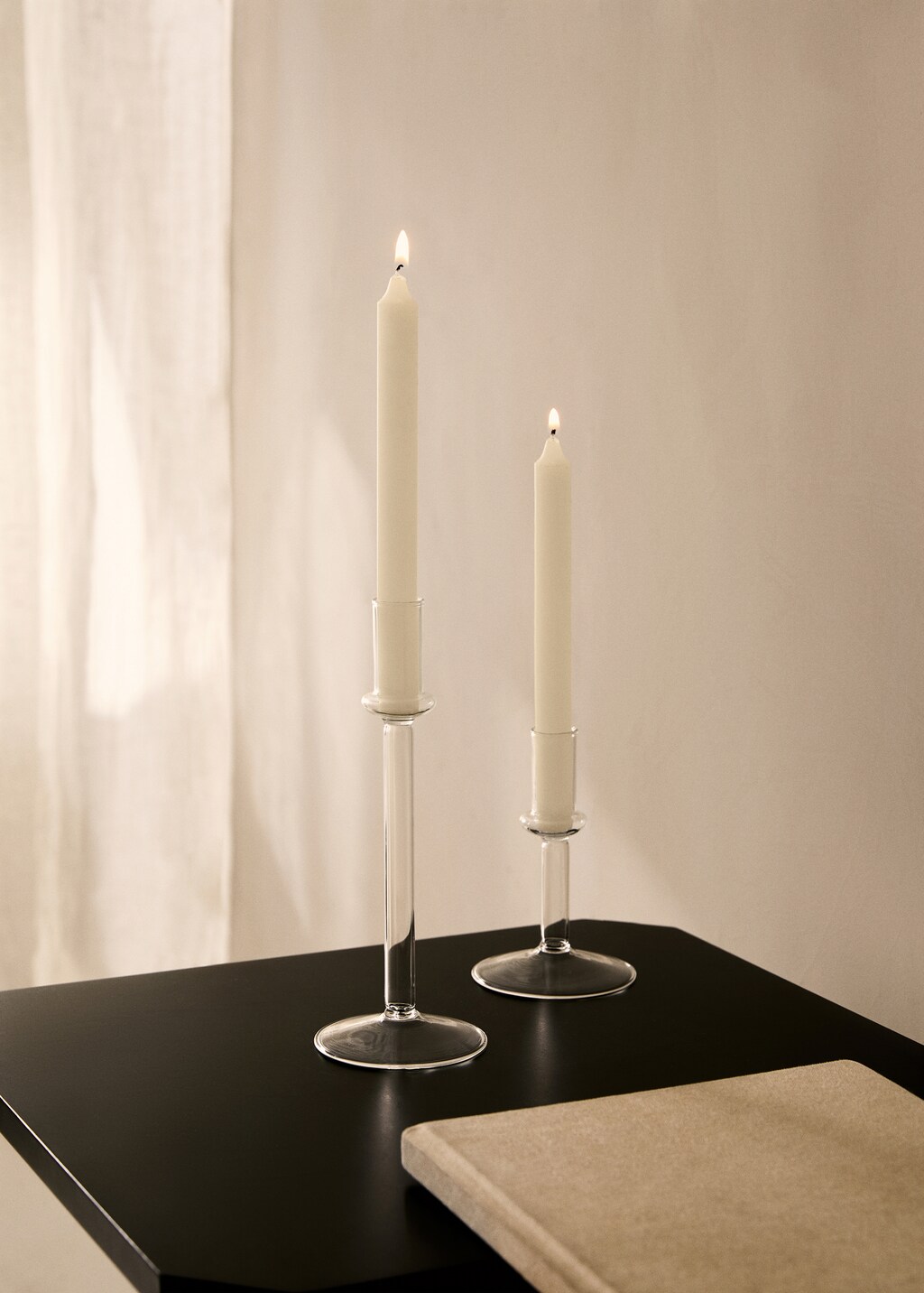 Large borosilicate candlestick - Orange