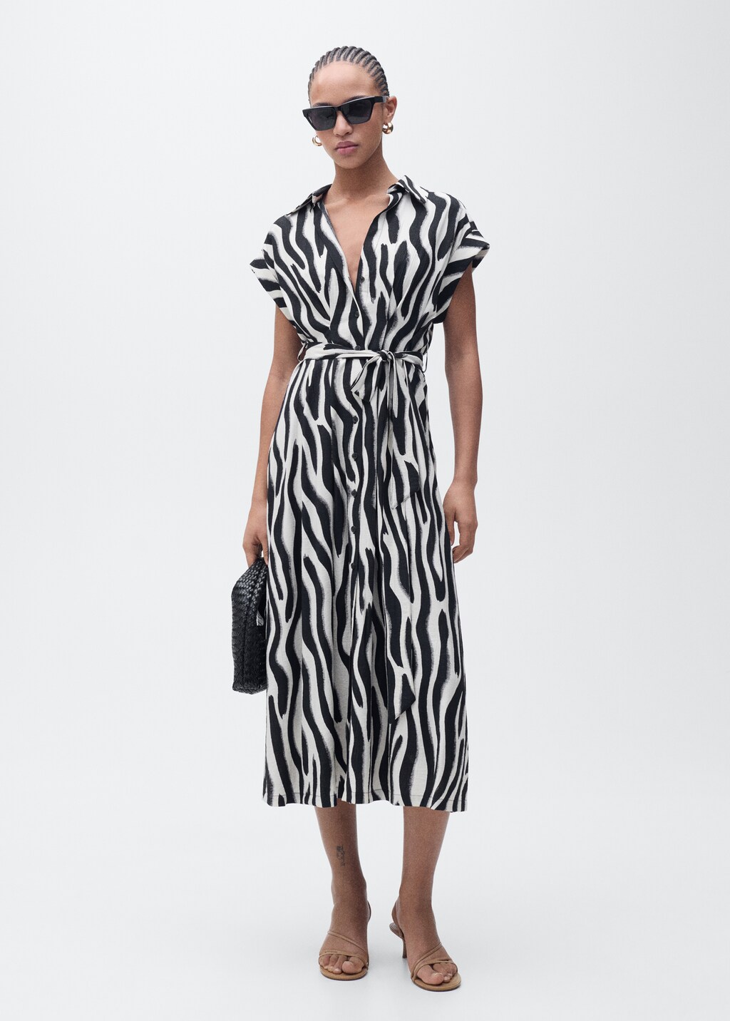Zebra shirt dress - Black