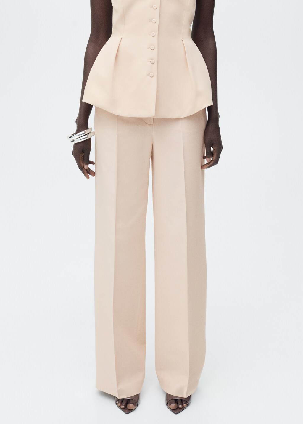 Straight suit trousers - Nude