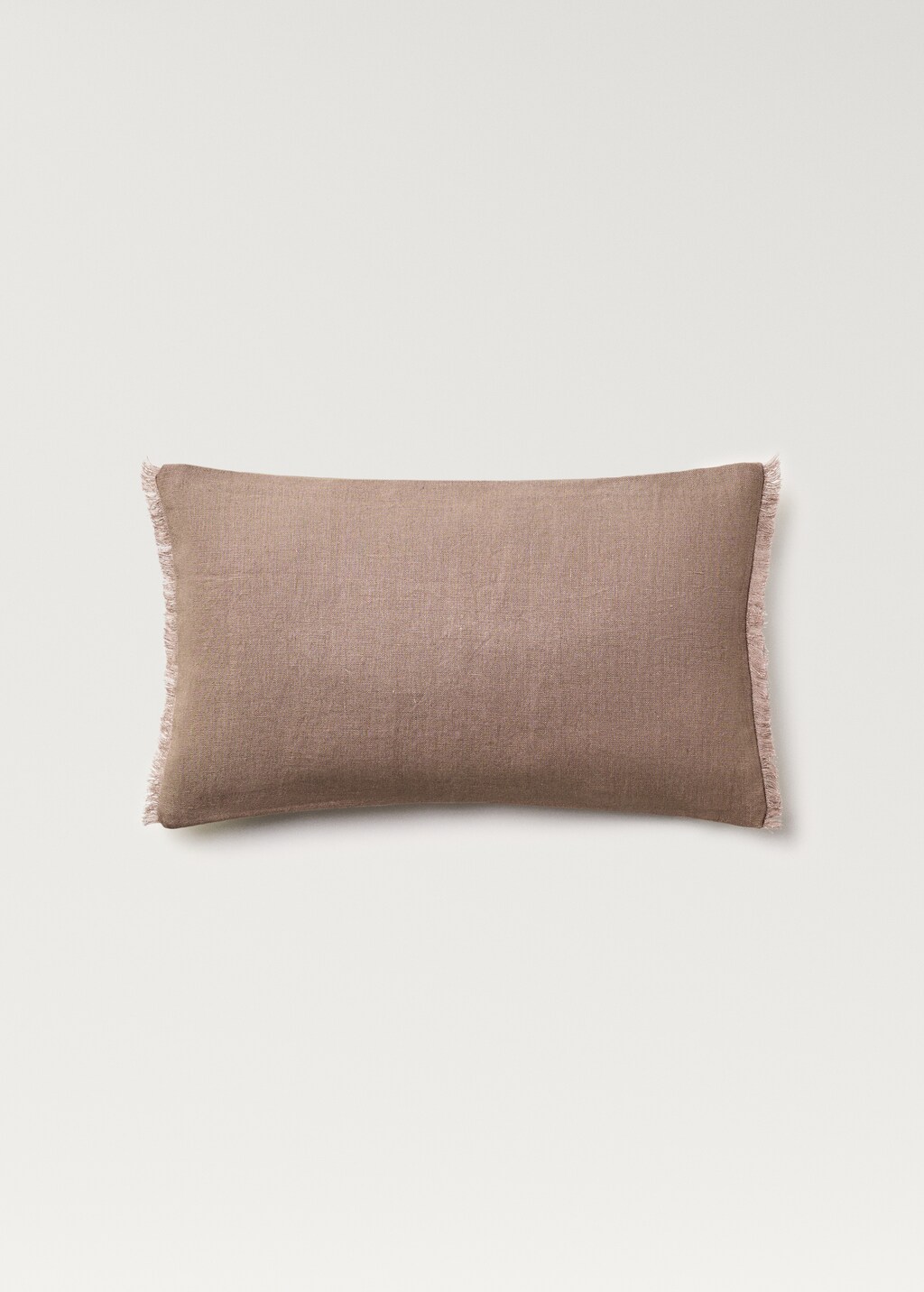 Linen cushion cover with frayed sides 30x50 cm - Pink