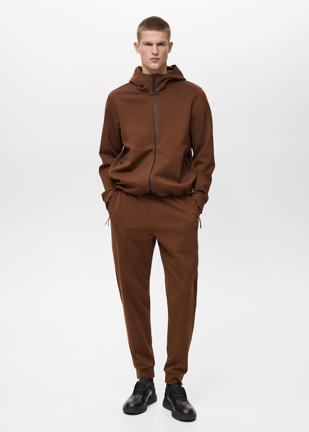 COOLMAX® joggers with elastic waistband - Burnt Orange