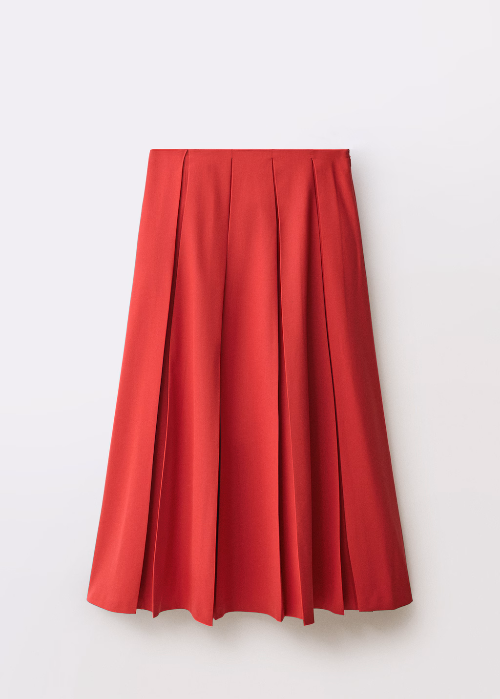 Wool-blend pleated skirt - Red