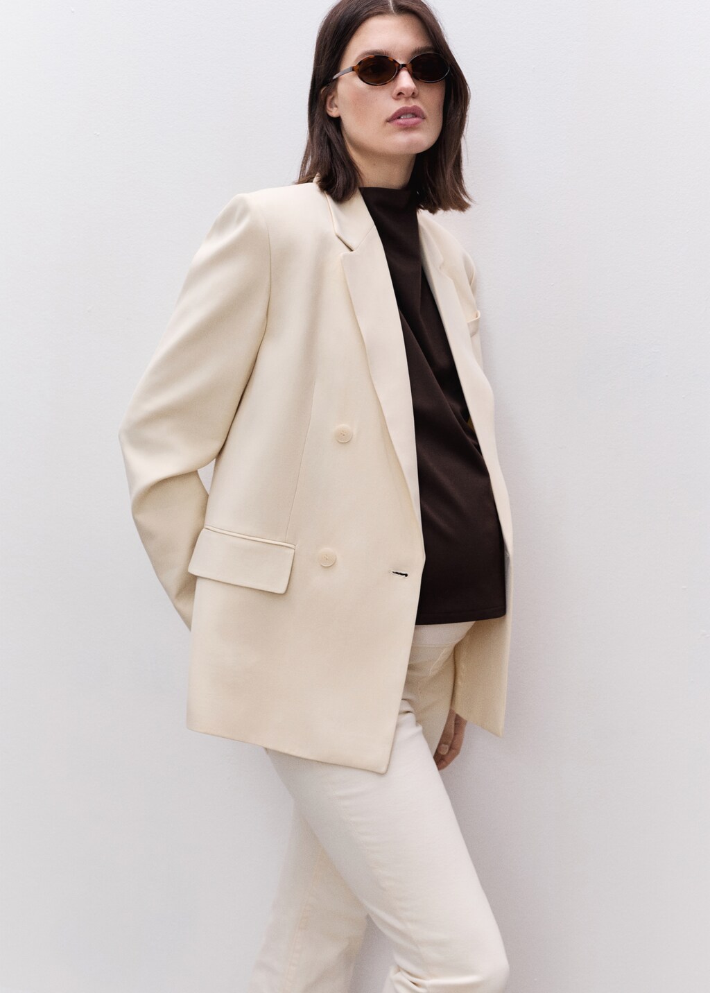 Maternity flared cropped jeans - Medium Blue