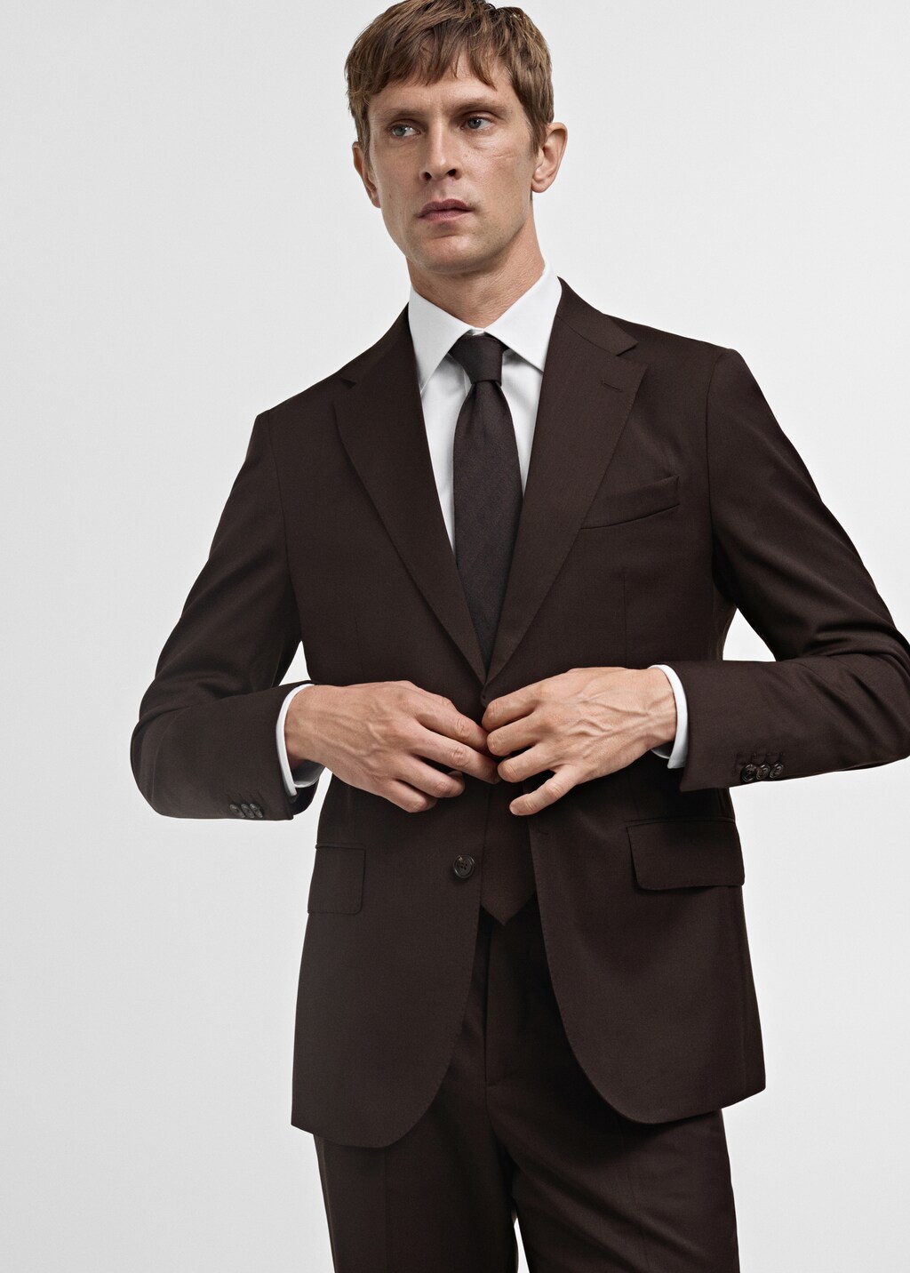 Venice 100% virgin wool suit jacket - Brown