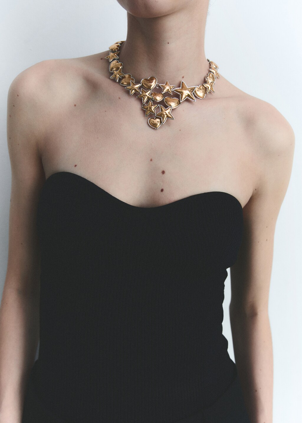 Combined-shapes necklace - Gold