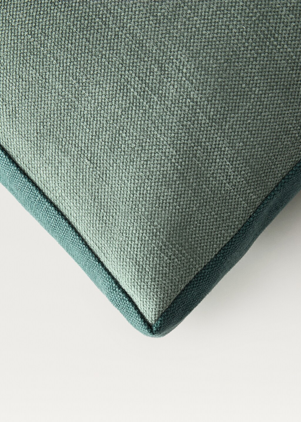 Two-tone linen box cushion cover - Blue