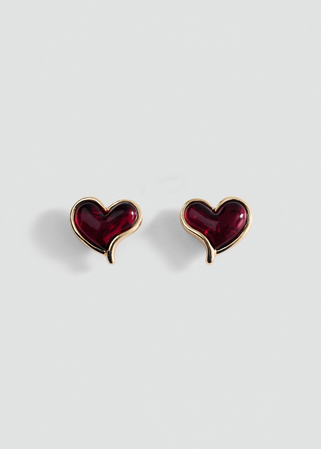 Resin heart earrings - Gold