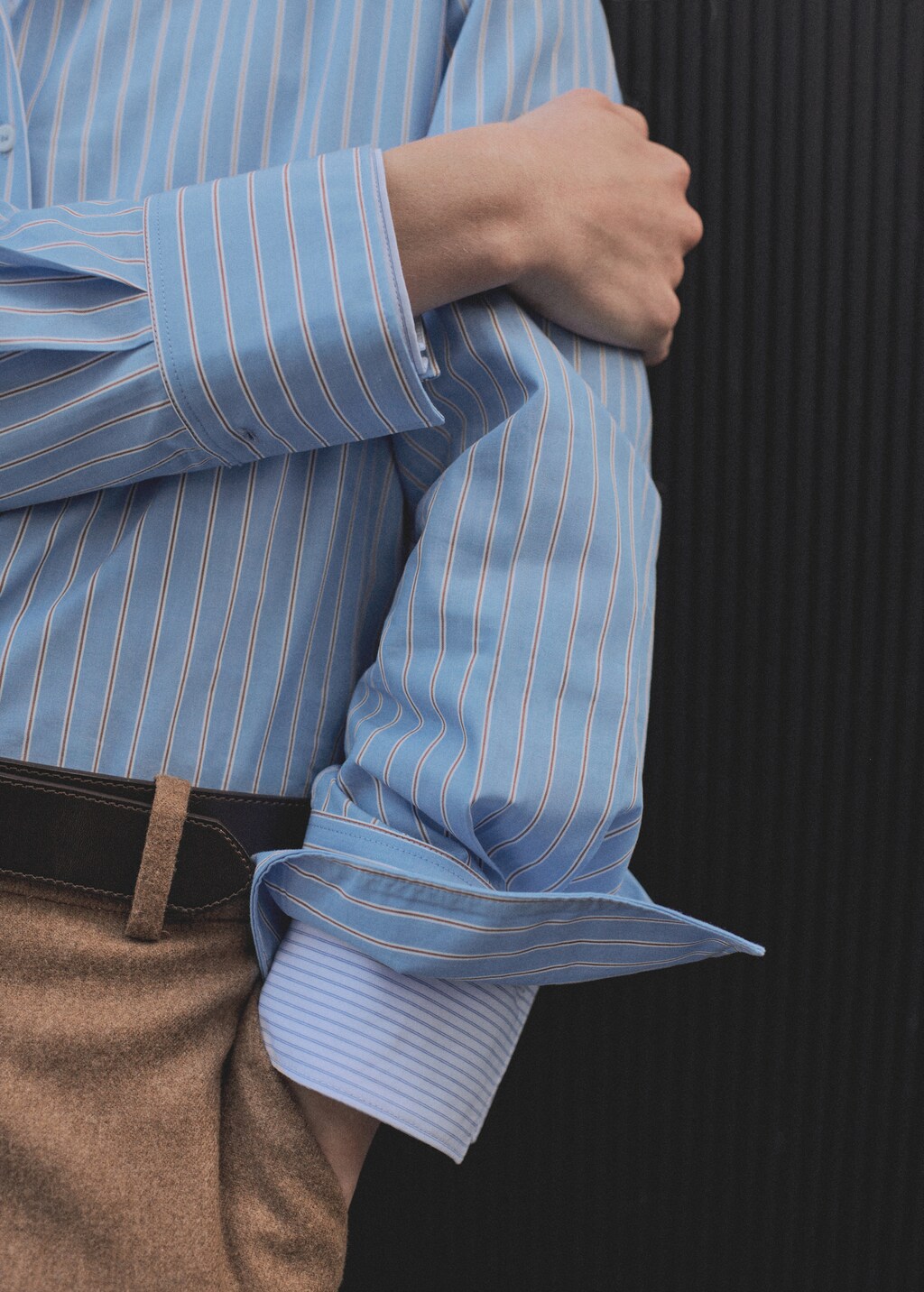 Regular cotton lyocell-blend shirt - Off White