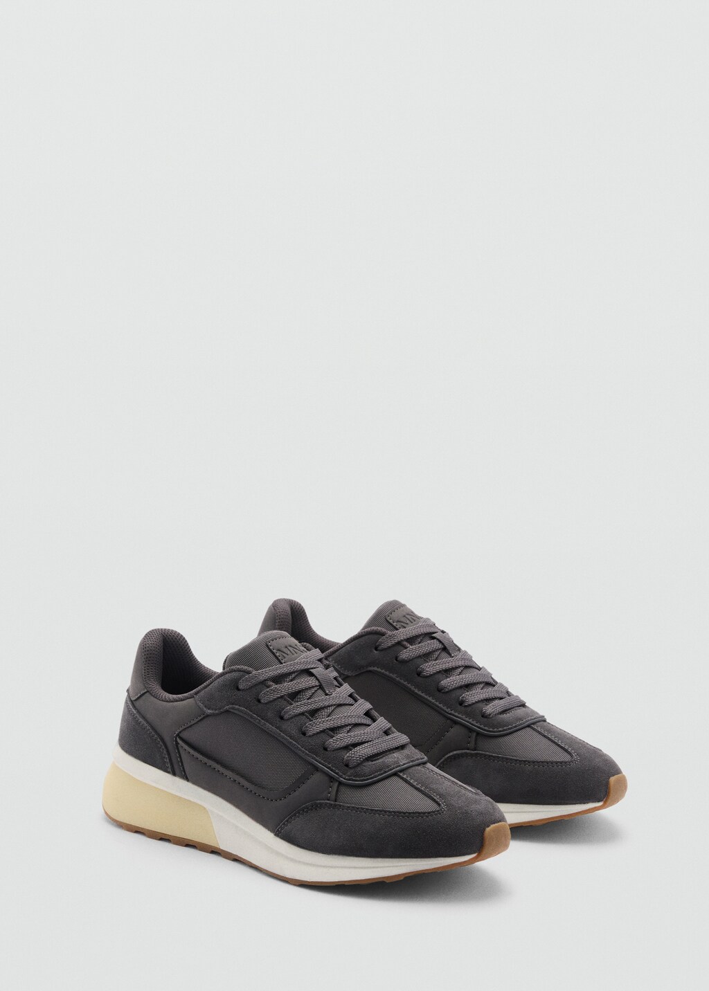 Leather mixed sneakers - Beige