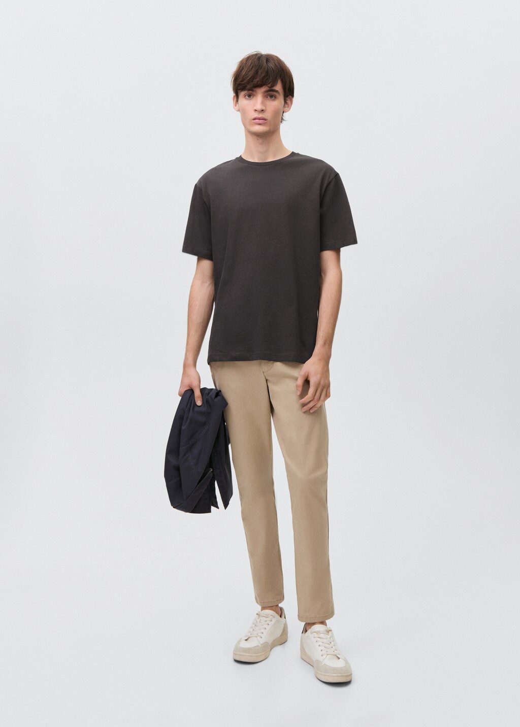 Essential cotton-blend T-shirt - Charcoal