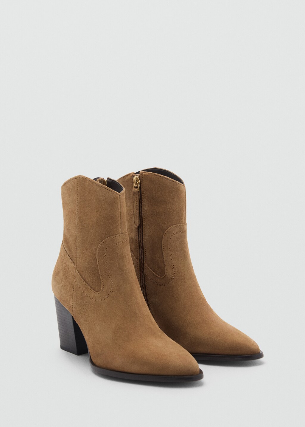 Suede leather ankle boots - Tobacco Brown