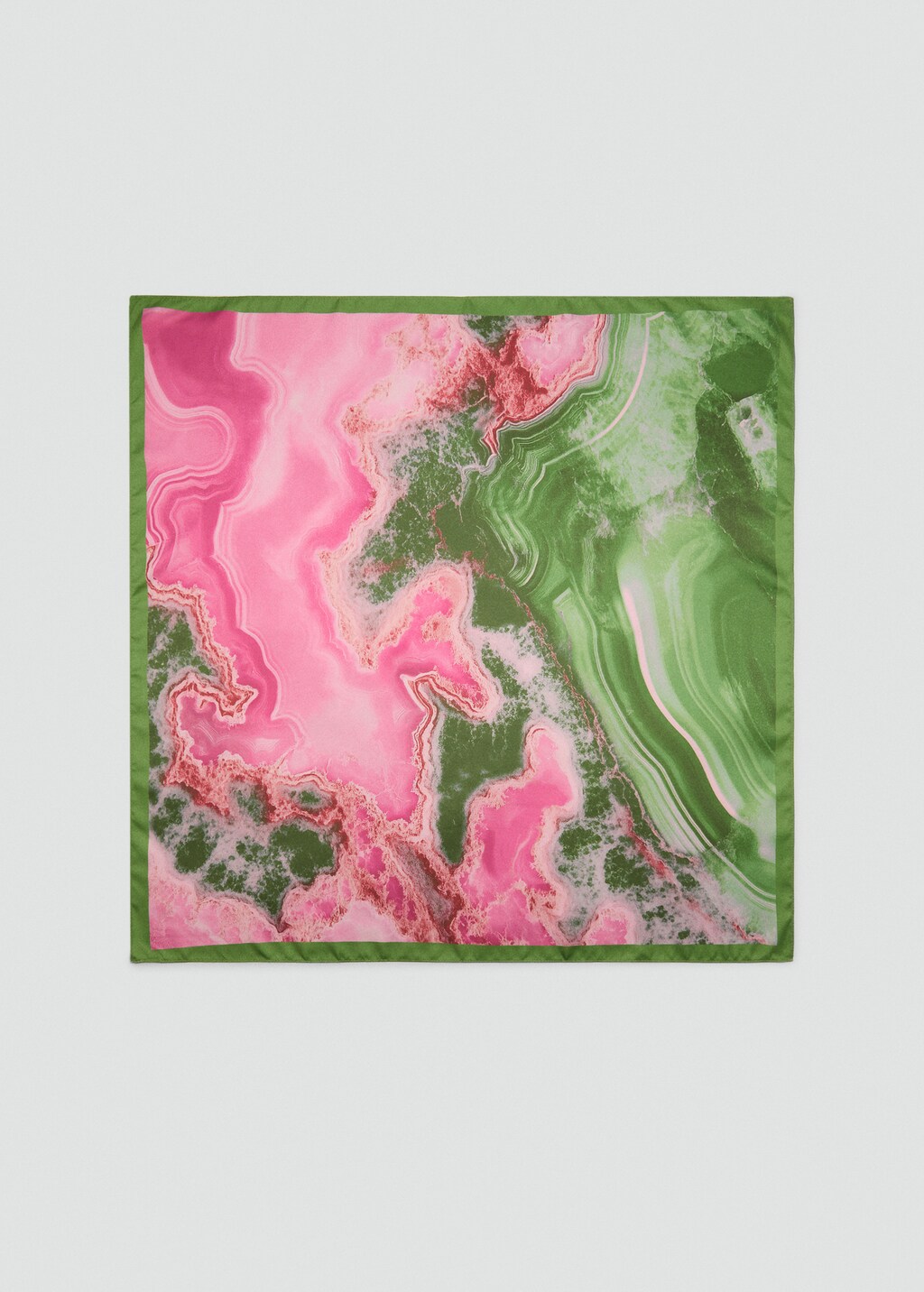 Abstract-print satin scarf - Pink
