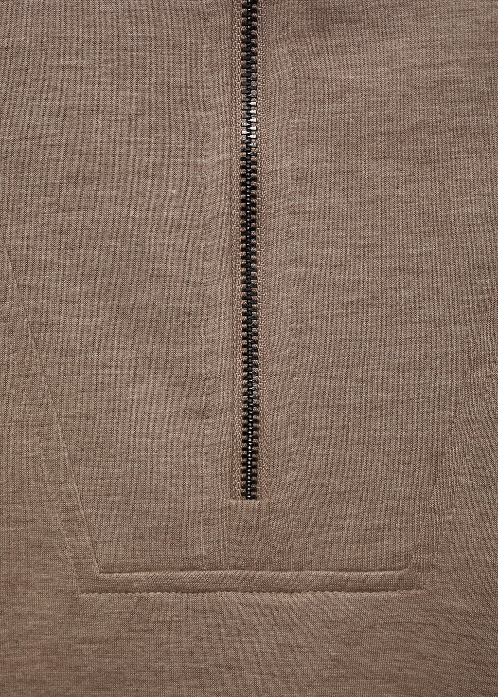 Regular-fit zip-neck sweatshirt - Mink Grey