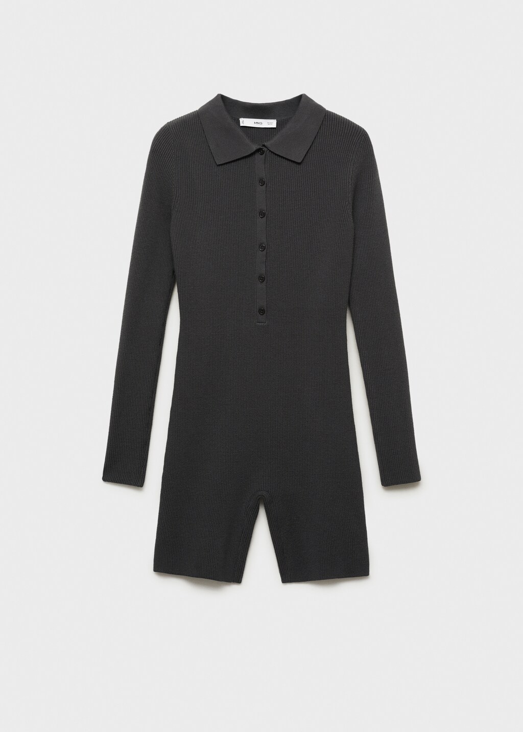 Polo-neck jumpsuit - Charcoal