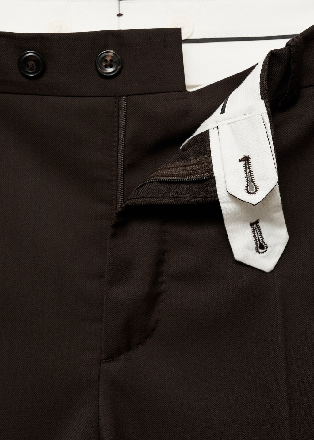 Venice 100% virgin wool suit trousers - Brown