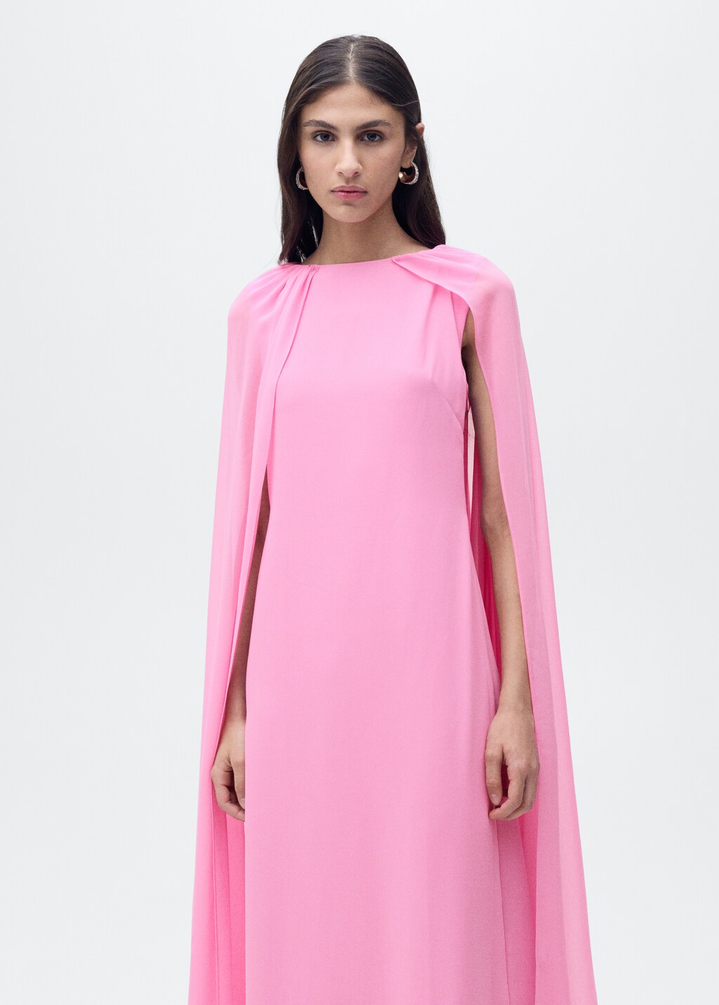 Flared cape dress - Pink