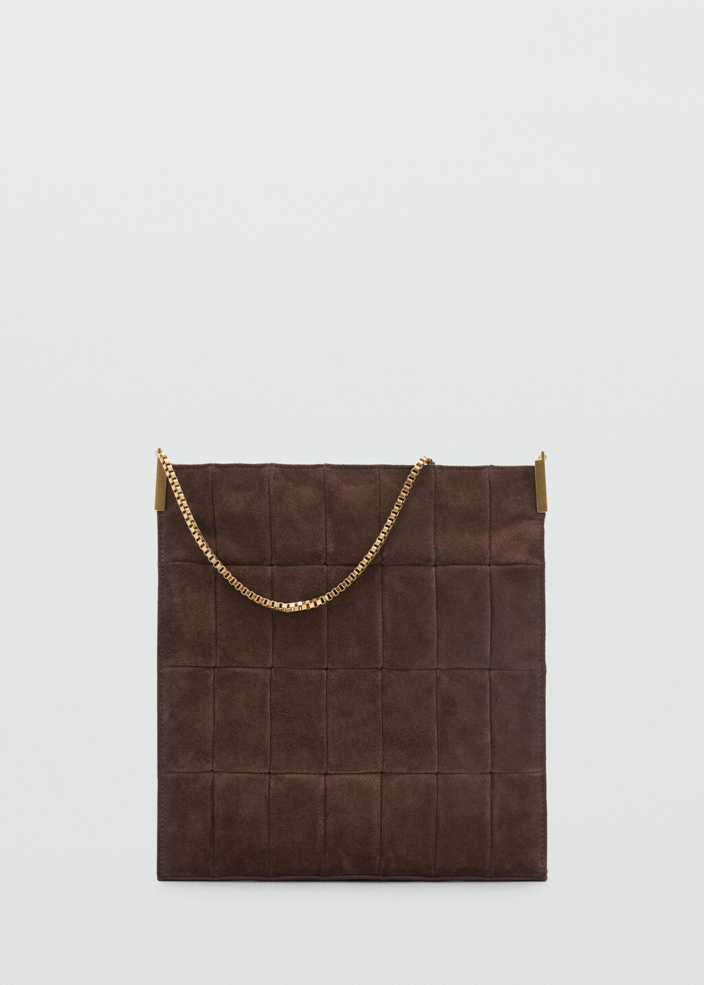 Chain suede bag - Chocolate