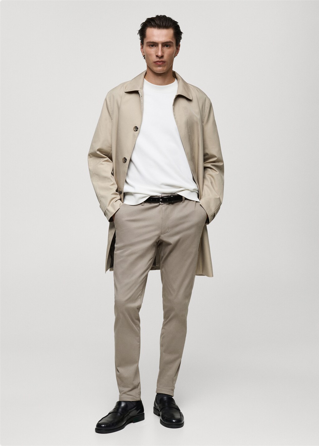 Barna slim-fit twill chino trousers - Beige