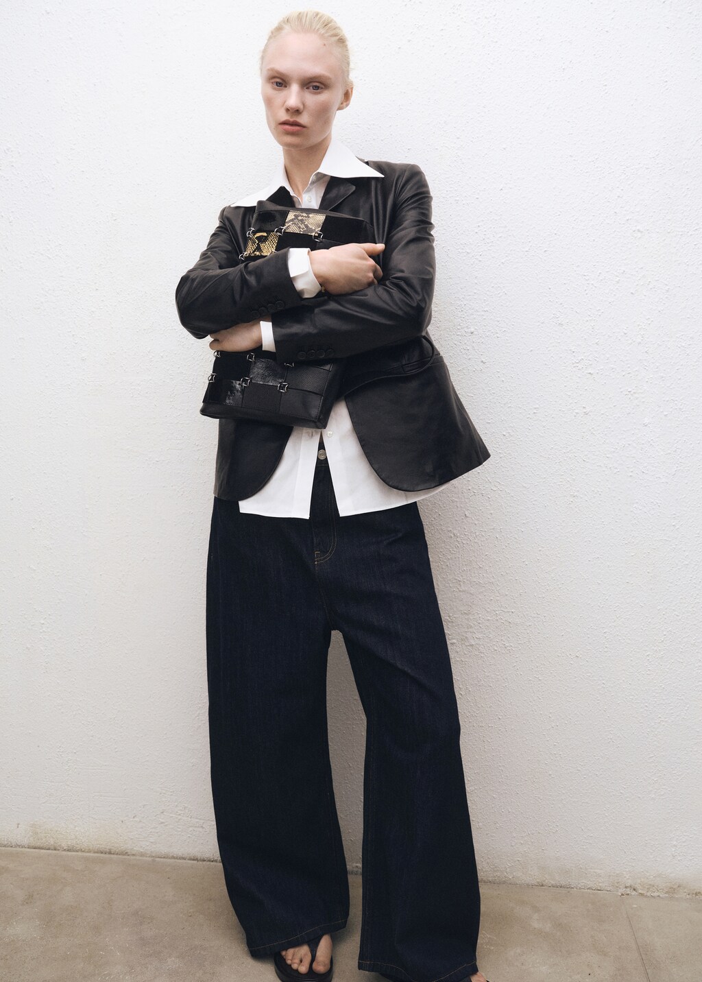 High-rise wideleg jeans rinse wash - Open Blue