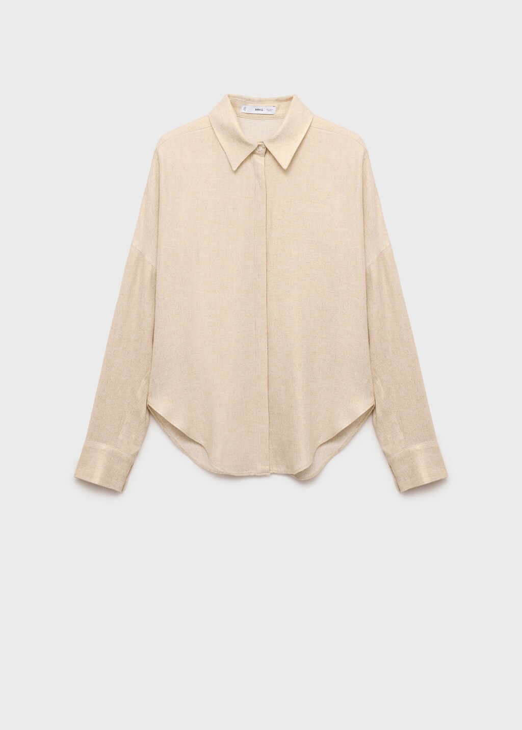 Regular linen-blend shirt - Gold