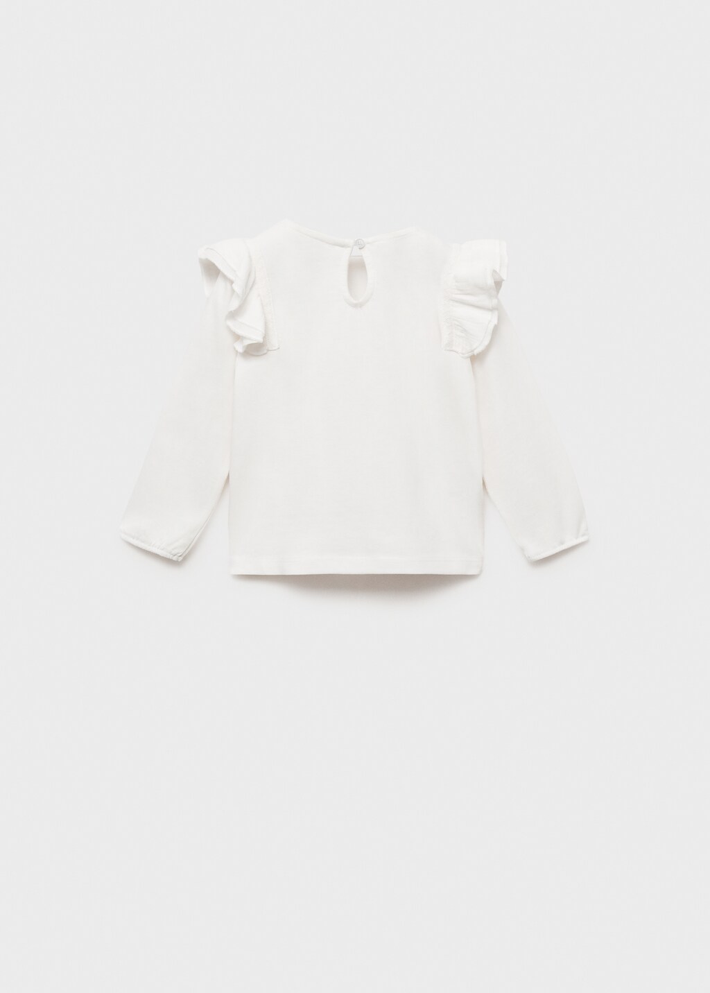 100% cotton t-shirt with ruffles - Off White