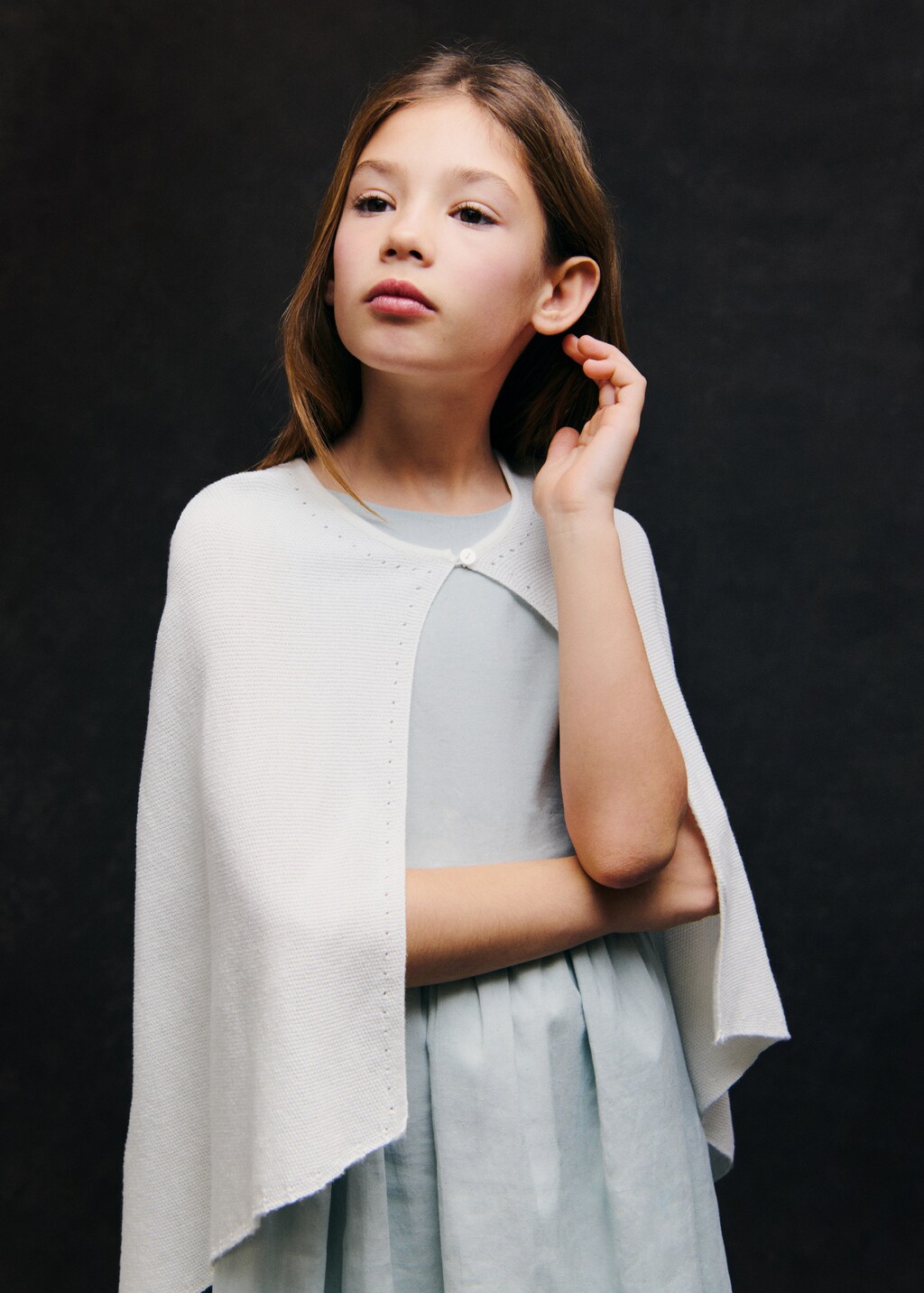 Cotton knit cape - Off White