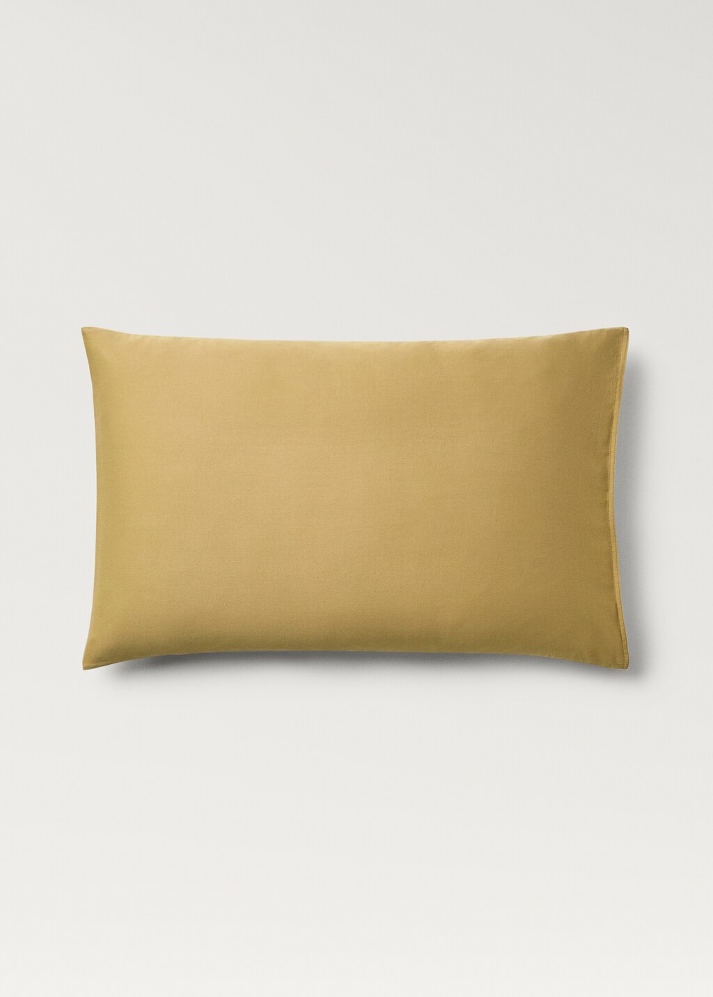 Washed satin cotton pillowcase with double stitching, 50x75 cm - Medium Grey