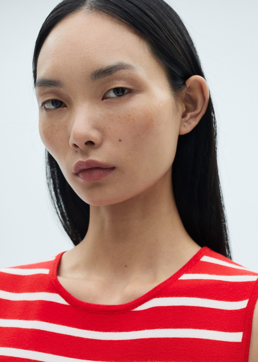 Striped dress with metallic buttons - Black