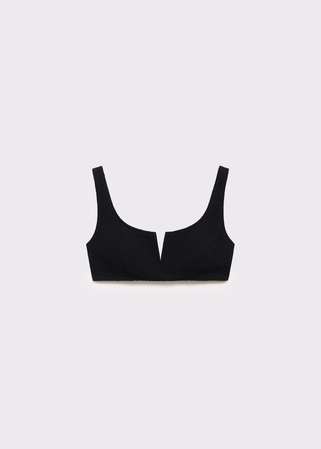 Towel-effect bikini top - Black