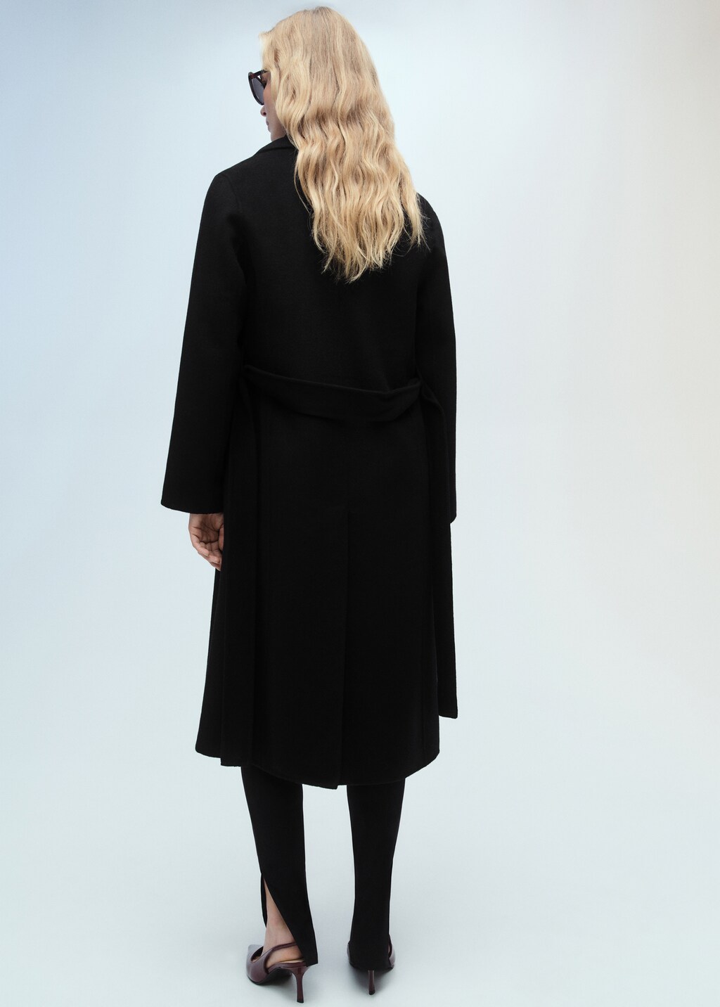 Handmade long coat with belt - Khaki