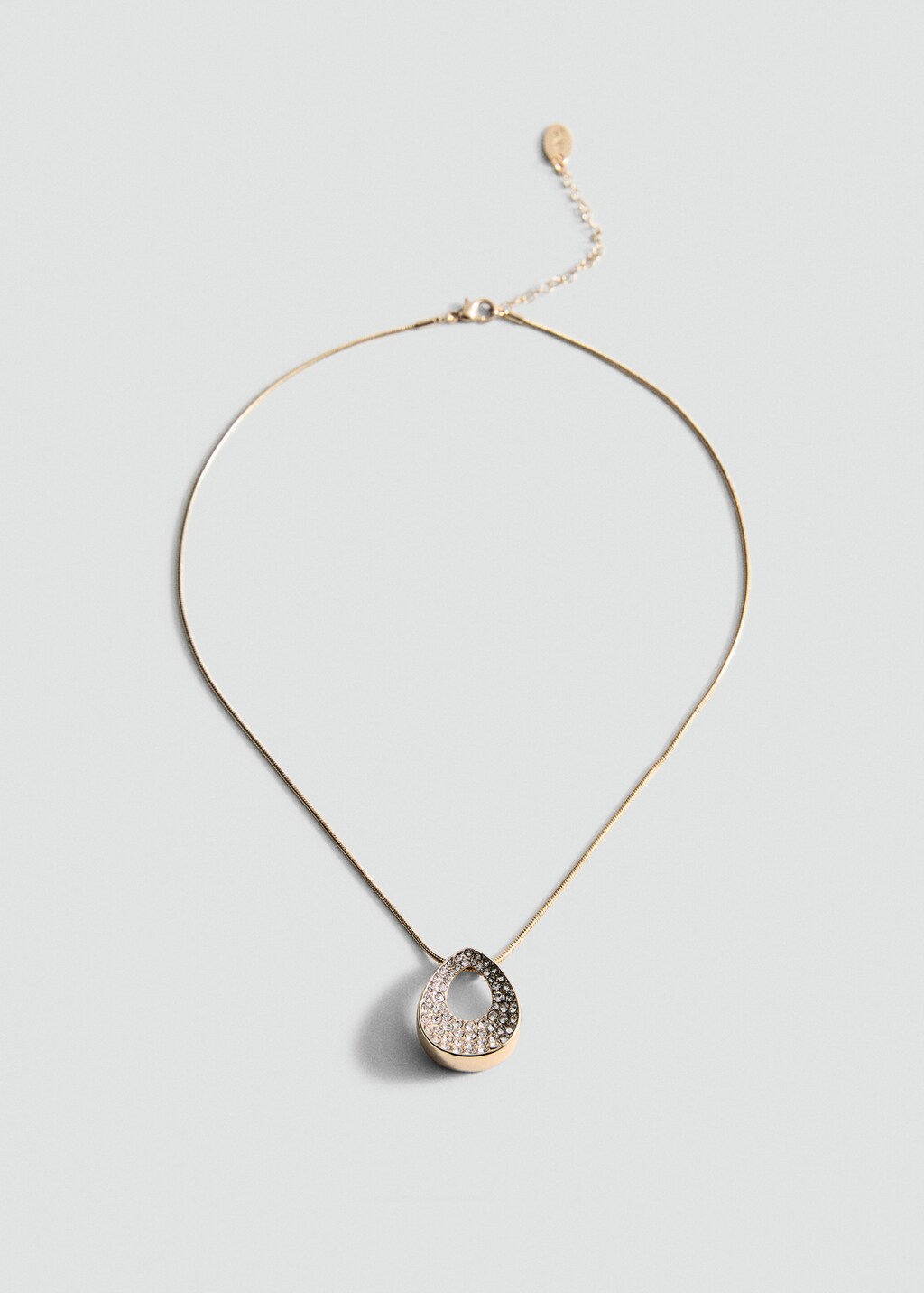 Rhinestone pendant necklace - Gold