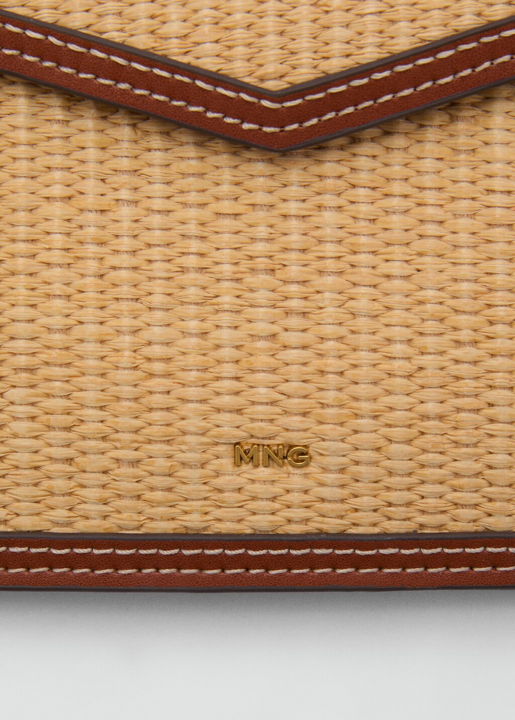 Contrasting canvas pochette - Leather