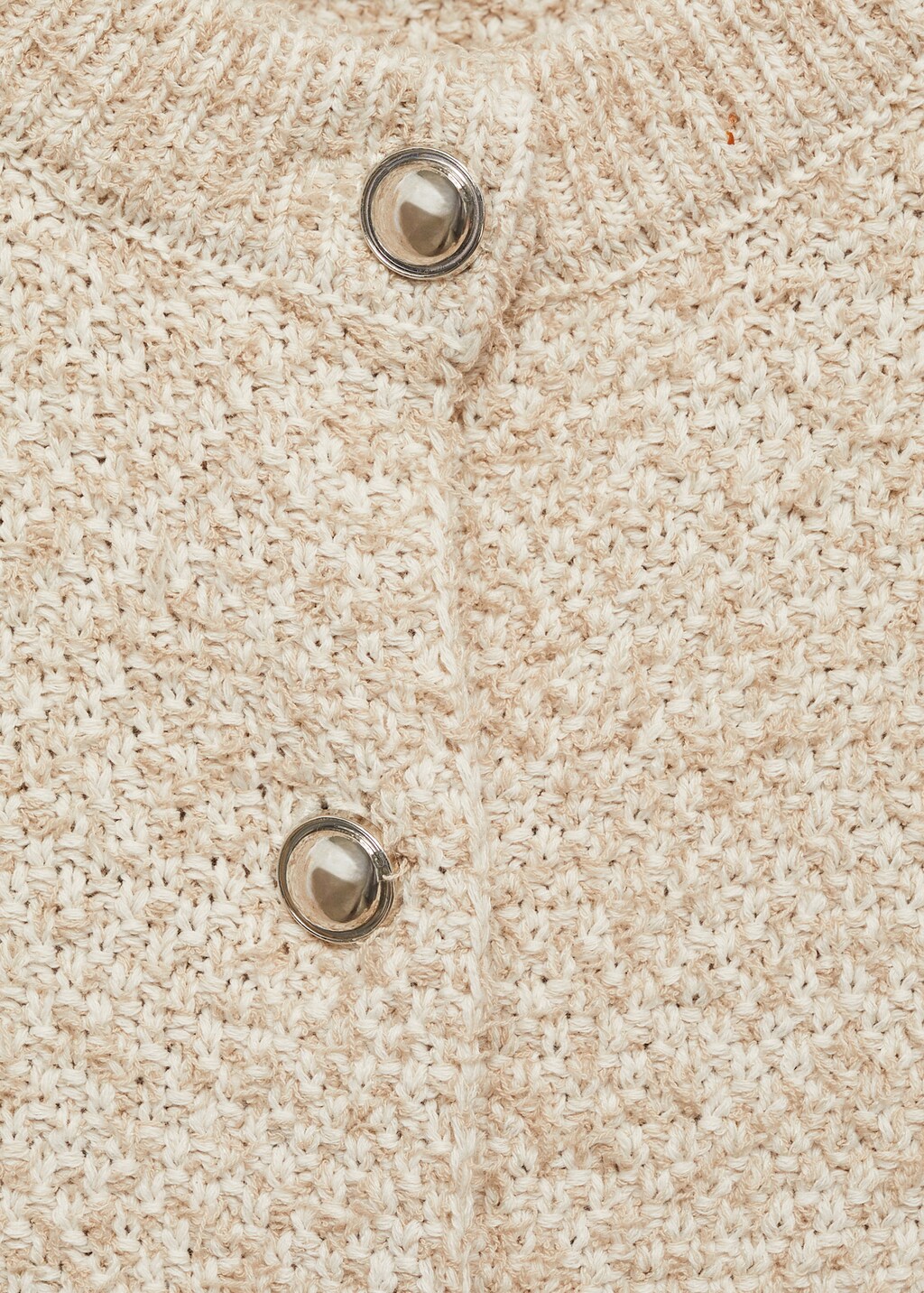 Chunky-knit jacket with buttons - Beige