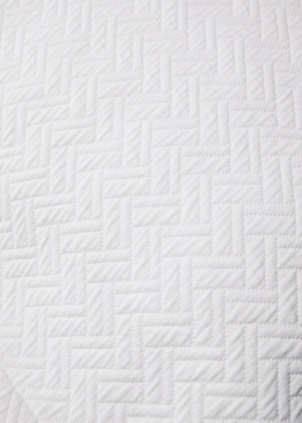 Geometric jacquard cotton bed cushion cover 50x50 cm - White