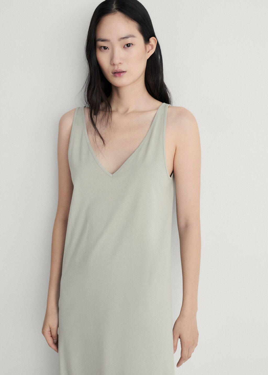 Cotton dress with soft finish - Salmon