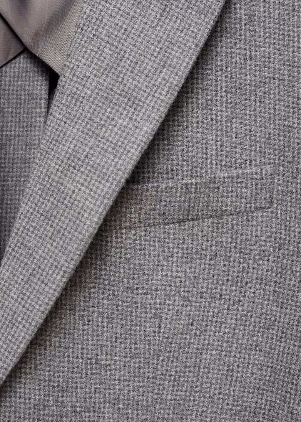 Slim-fit micro-houndstooth wool jacket - Grey