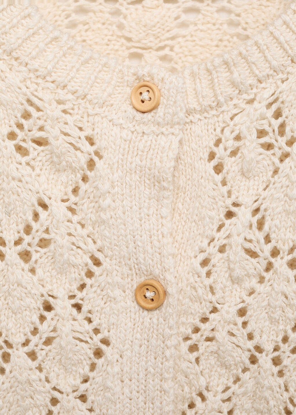 Openwork knit cardigan - Sand