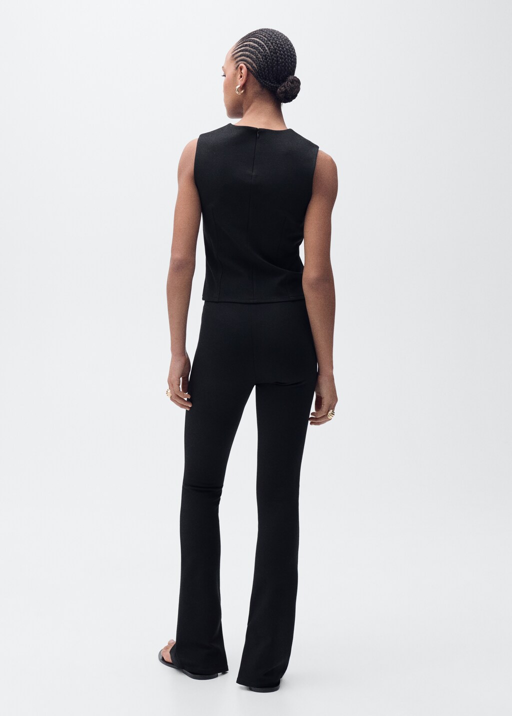 Skinny trousers with openings - Black