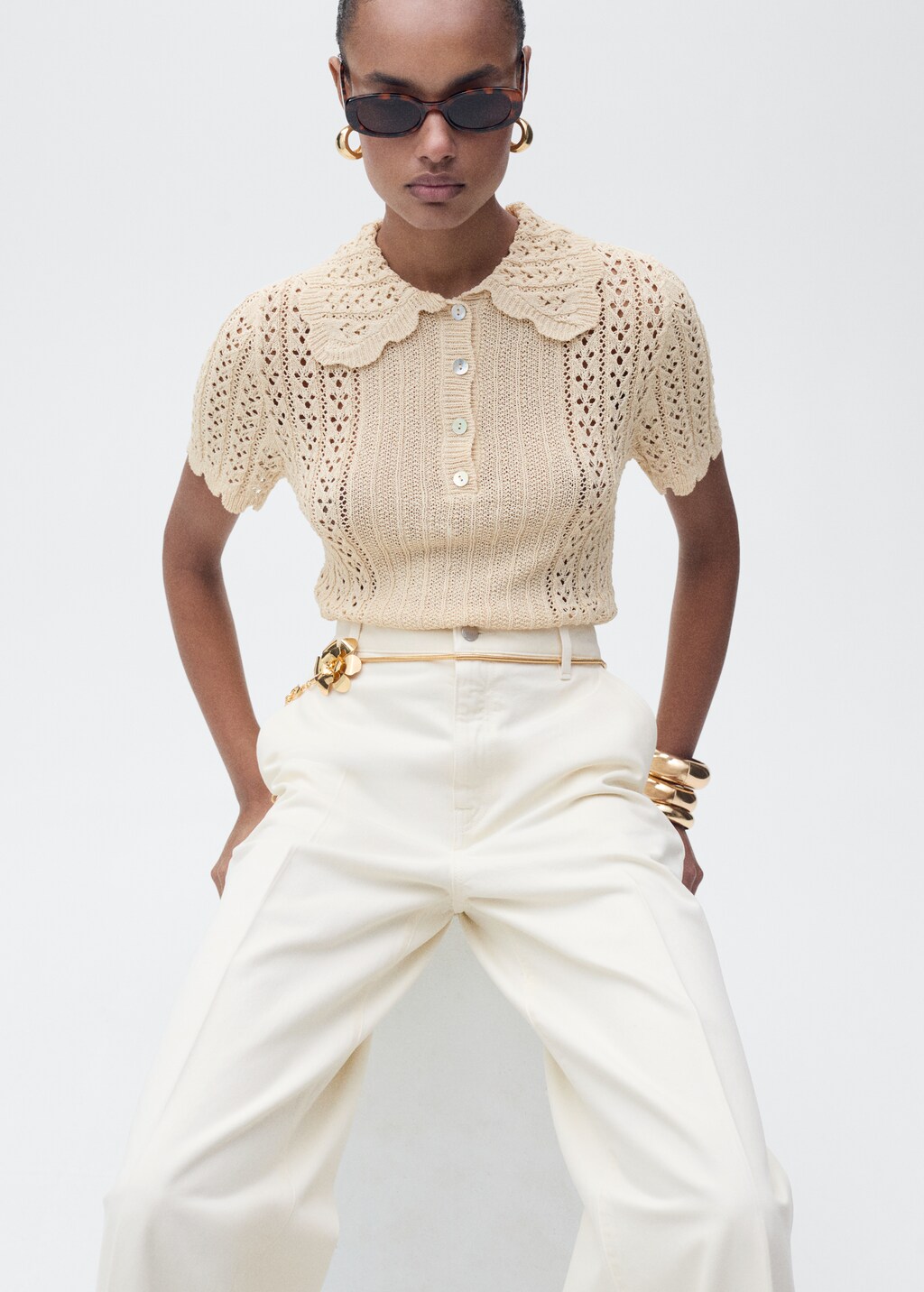 High-rise wideleg jeans - Pastel Pink