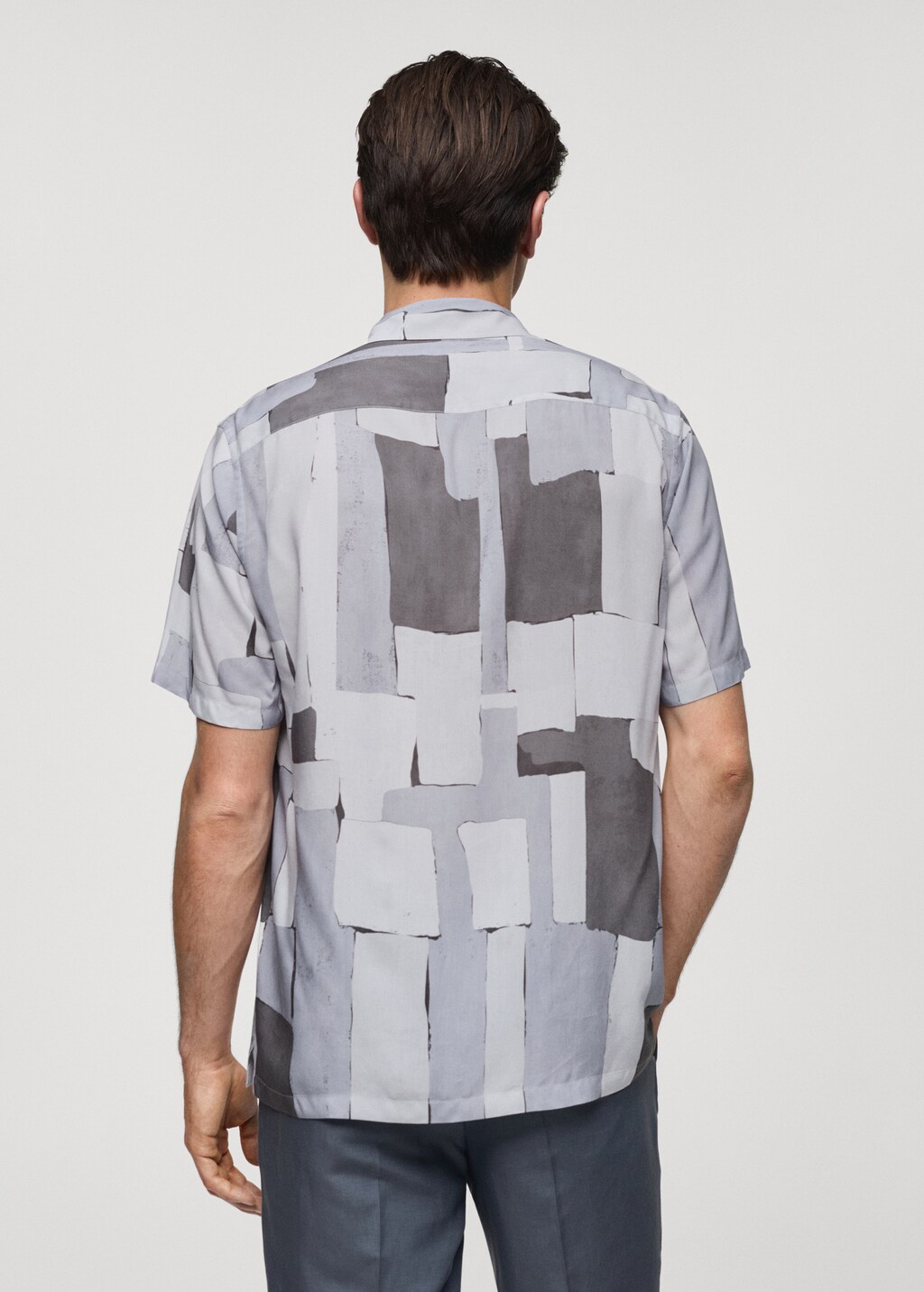 Printed fluid regular-fit shirt - Light/Pastel Grey