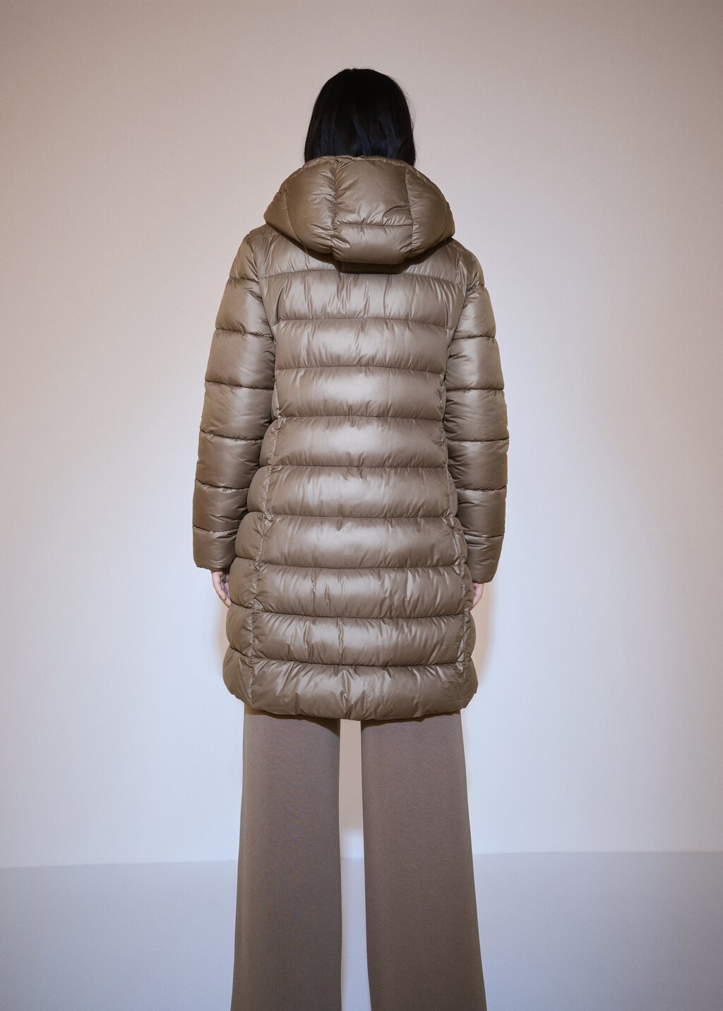 Water-repellent quilted coat - Medium Brown