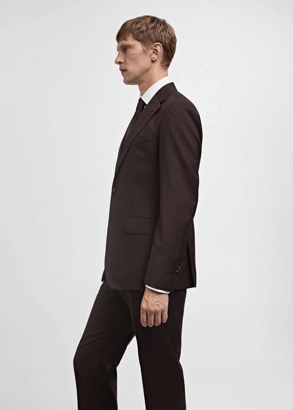 Venice 100% virgin wool suit jacket - Brown