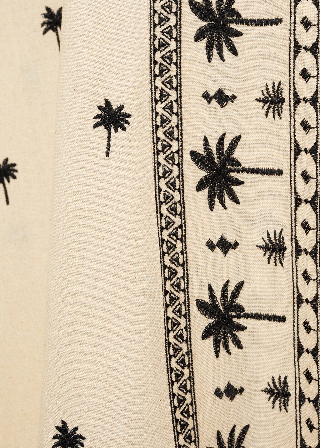 Embroidered flared skirt - Beige