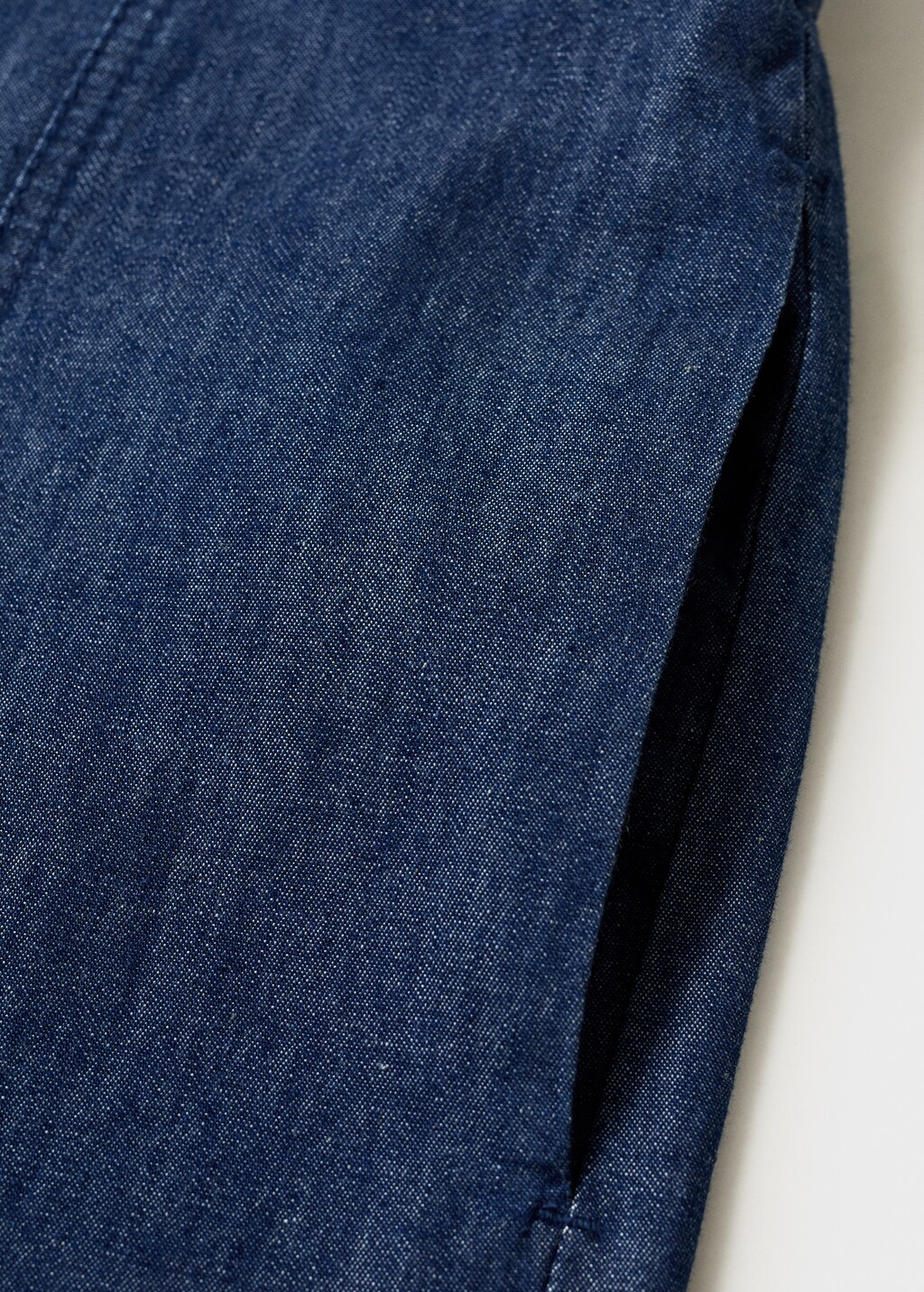 Denim-effect culotte trousers - Dark Blue