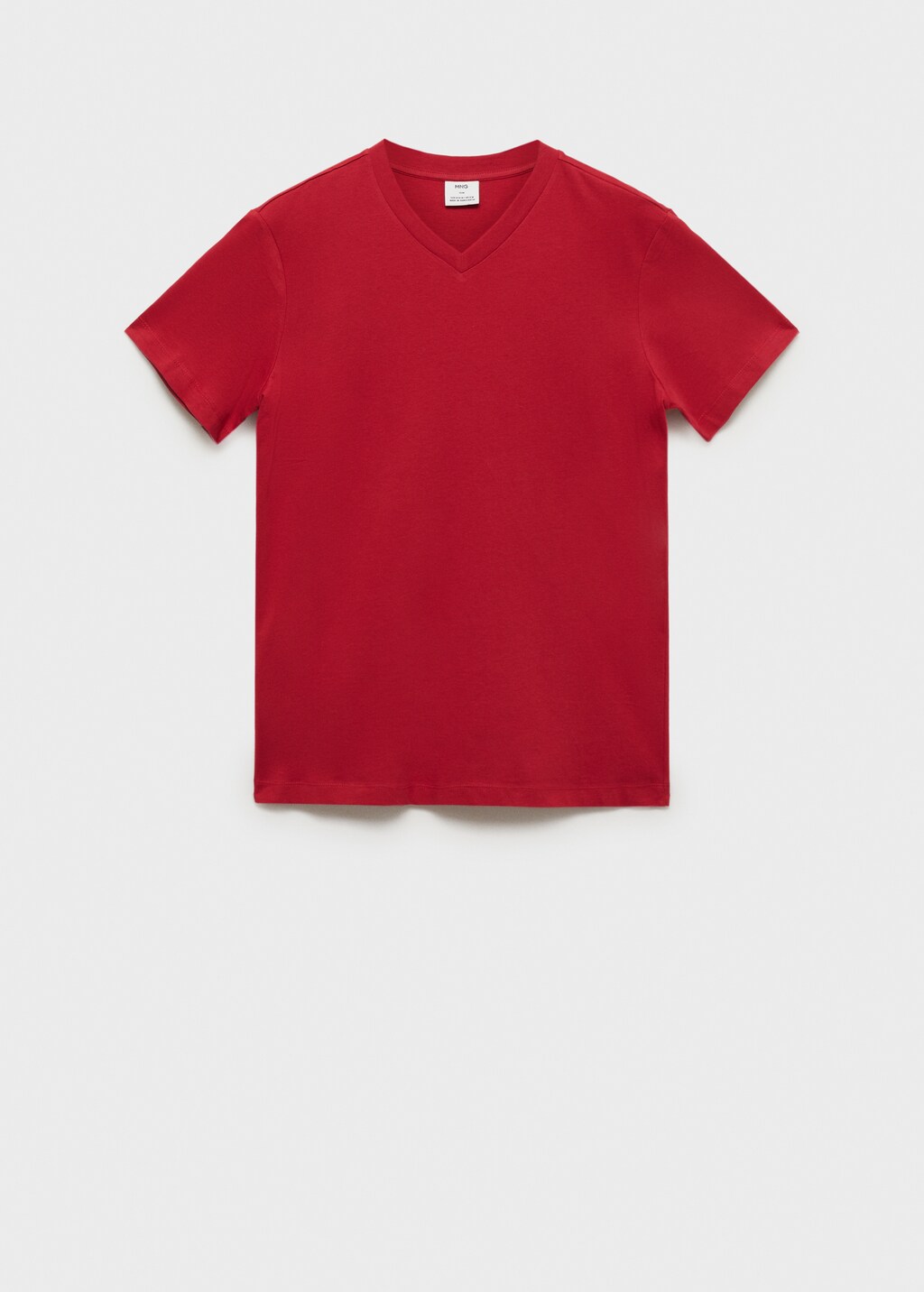 100% cotton slim-fit V-neck t-shirt - Red