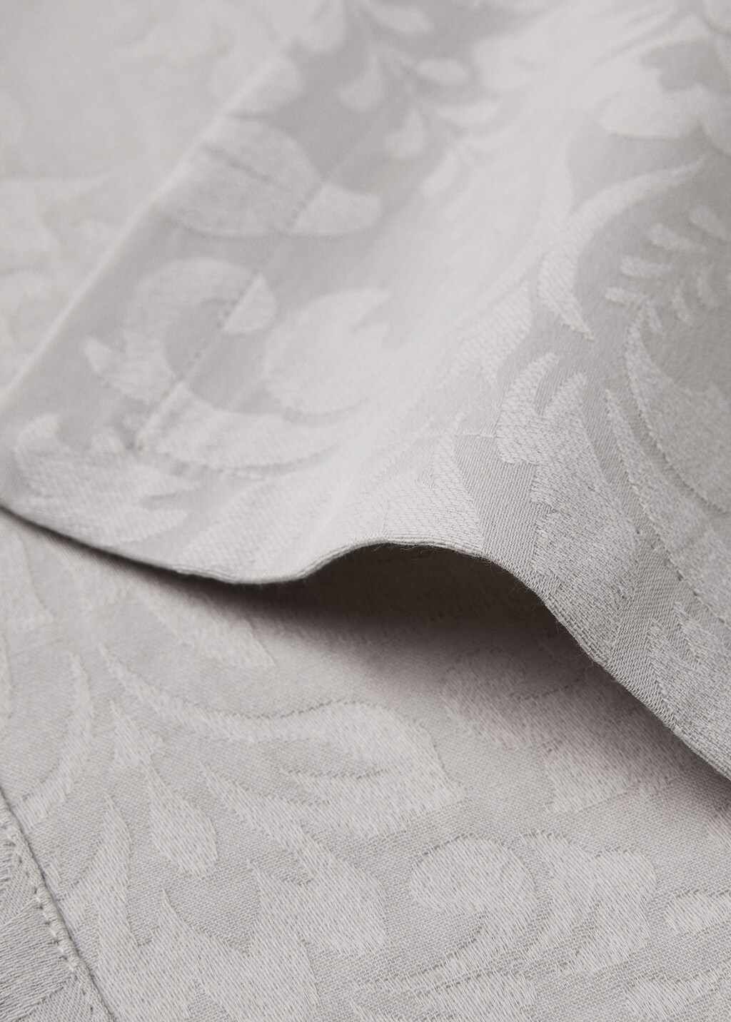 Floral jacquard cotton napkin - White